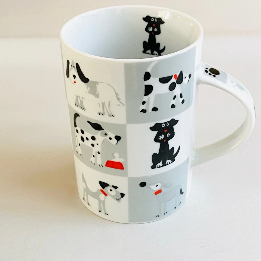 Chequered Pets Coffee Mug Dogs Design Fine Porcelain Rayware UK